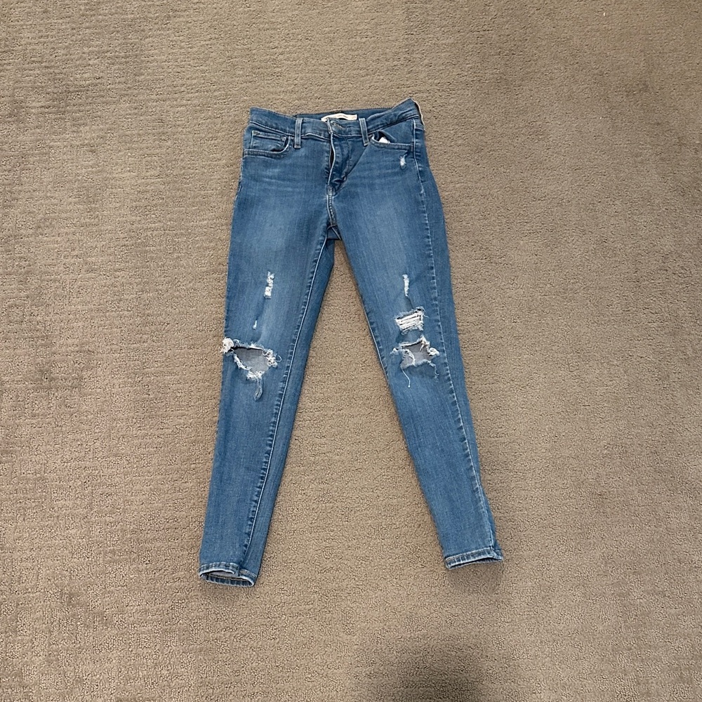 Levi's Light Blue Ripped Skinny Jeans